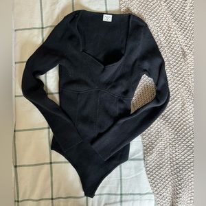 Abercrombie Long-Sleeve Sweetheart Sweater Bodysuit